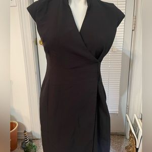 Calvin Klein Black Wrap Dress Size 4P Petite Small